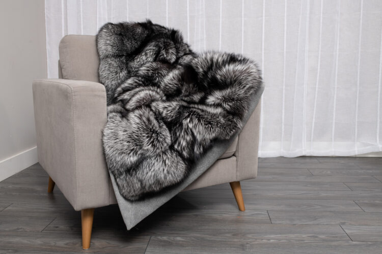 Silver Fox Fur Blanket