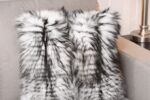 Silver & White Fox Pillow