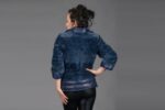 Blue Mink Piece with Leather Jacket